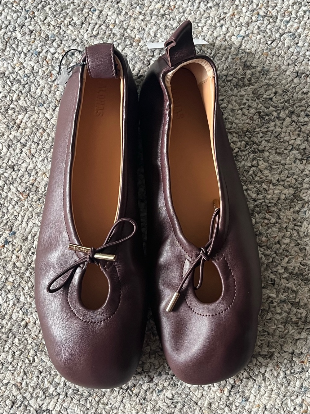 ALOHAS Rosalind Brown Leather Ballet Flats